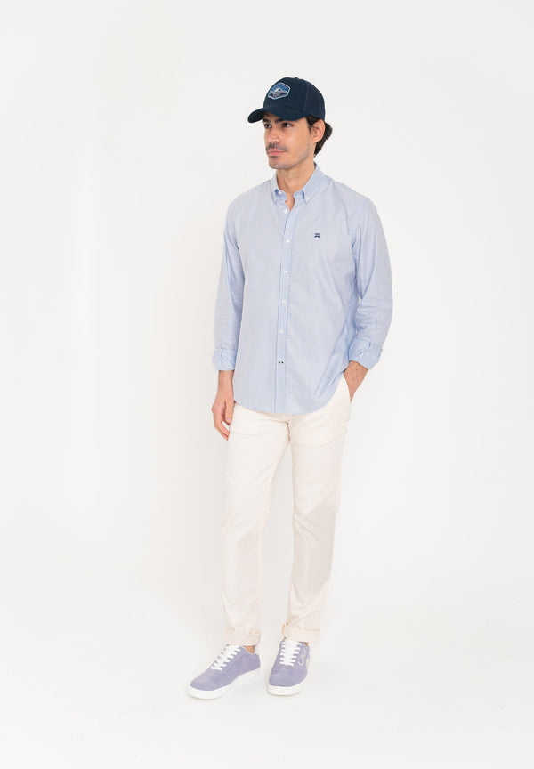 Camisa Oxford Rayas Celeste