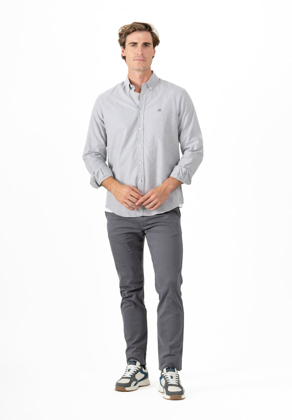 Camisa Oxford Gris Oscuro