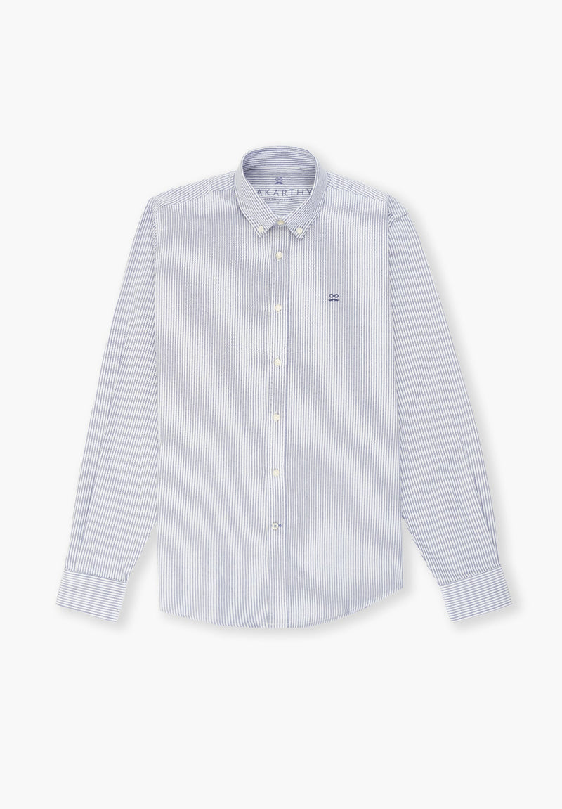 Camisa Oxford Rayas Azul Naval