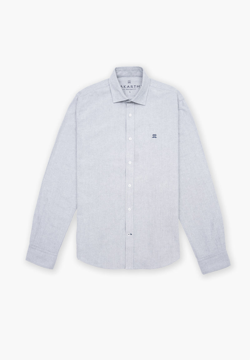 Camisa Oxford Brushed Gris Oscuro