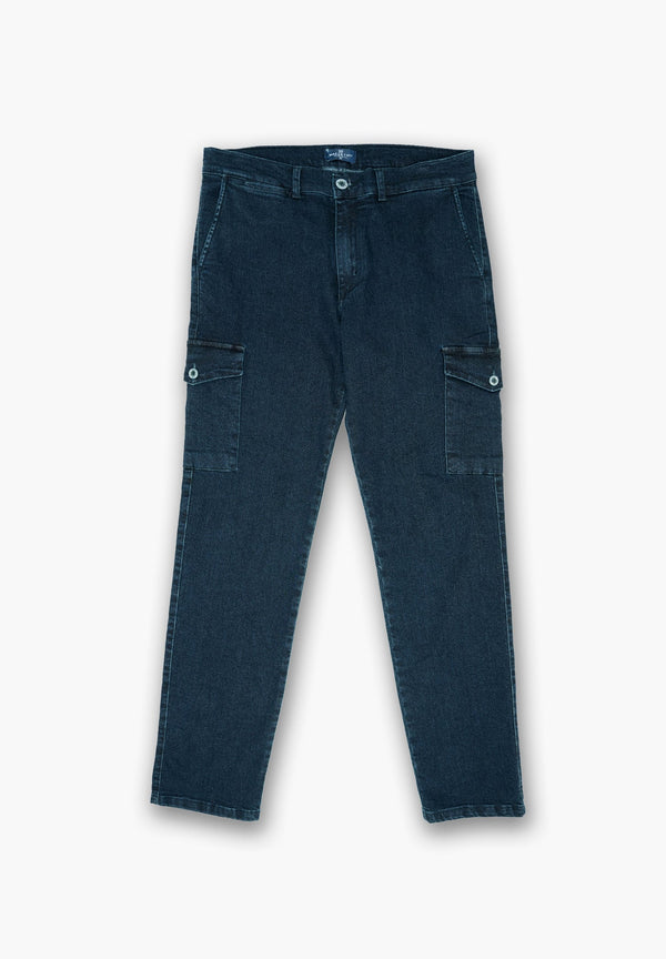 Pantalón Cargo Denim Marino