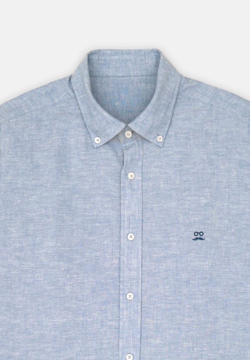 Camisa Sunset Liso Azul Niebla