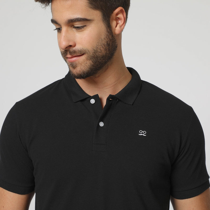 Polo Restless Negro Blanco